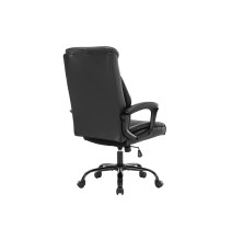 Silla de Oficina Tipo Director en Piel Sintética Negra - 118/110x72x64 cm, Elegancia y Confort