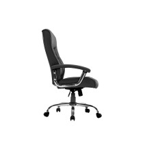 Silla de Oficina Estilo Manager en Piel Sintética Negra - 120/110x74x65 cm, Elegancia y Comodidad