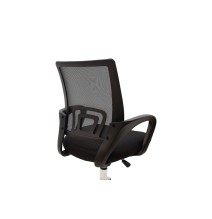 Silla de Oficina Ergonómica de Malla de Tela Negra con Reposabrazos - 56x47x85-95 cm, Confort y Estilo